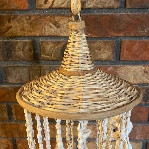 Vintage Sea Shell Macrame Chandelier Hanging Wind Chime Boho Beach Coastal MCM - Picture 5 of 6